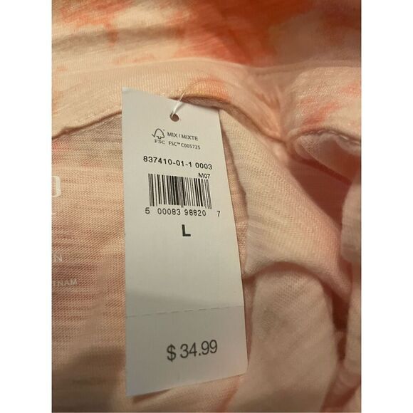 NWT Gap men’s Lived In Fading Peach Short Sleeve Cotton Shirt Size L - Picture 6 of 6